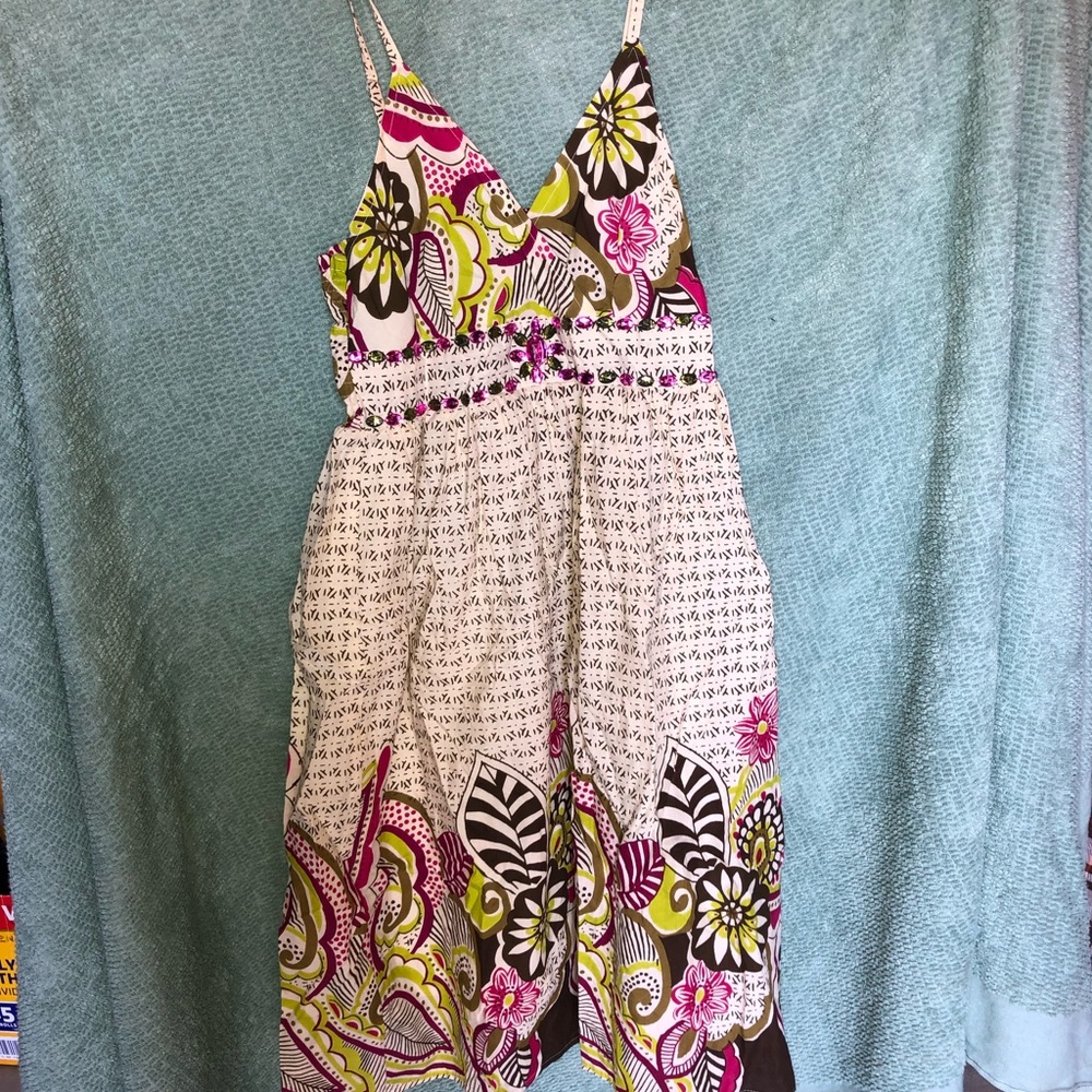 Midi Sundress w/ Jewel Detailing